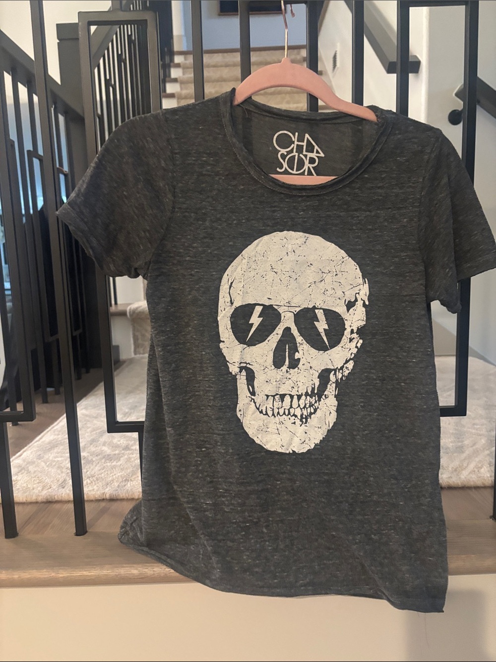 Chaser Black Skull Graphic Short Sleeve Tee